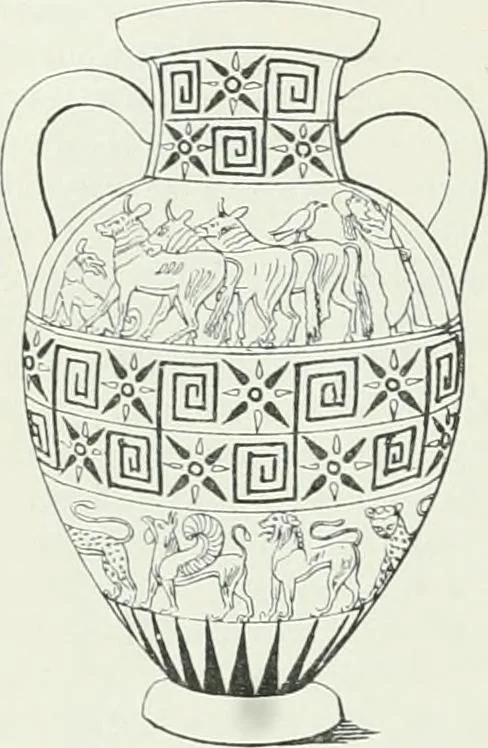 An illustration from Denkmäler des klassischen Altertums, zur Erläuterung des Lebens der Griechen und Römer in Religion, Kunst und Sitte, 1887, leaf 697