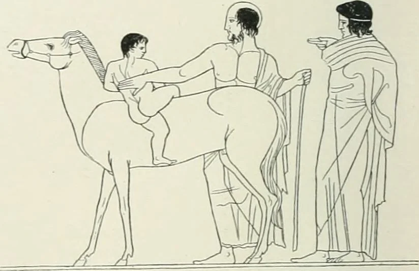 An illustration from Denkmäler des klassischen Altertums, zur Erläuterung des Lebens der Griechen und Römer in Religion, Kunst und Sitte, 1887, leaf 7