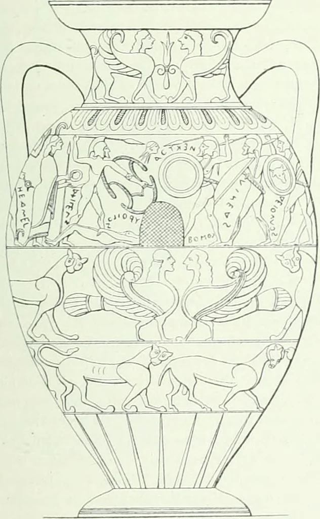 An illustration from Denkmäler des klassischen Altertums, zur Erläuterung des Lebens der Griechen und Römer in Religion, Kunst und Sitte, 1887, leaf 702