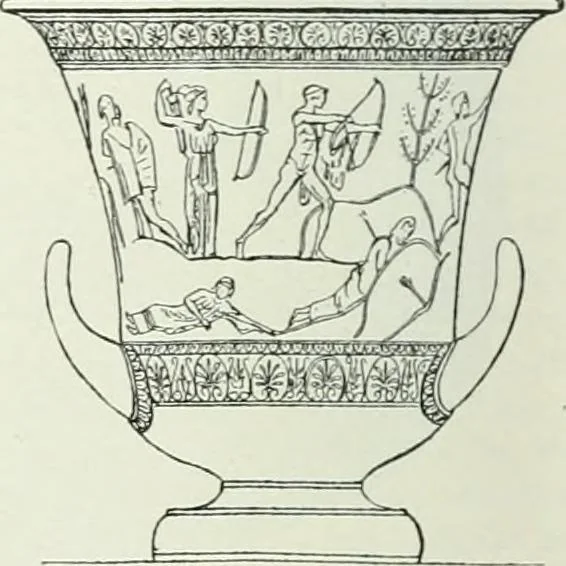An illustration from Denkmäler des klassischen Altertums, zur Erläuterung des Lebens der Griechen und Römer in Religion, Kunst und Sitte, 1887, leaf 719