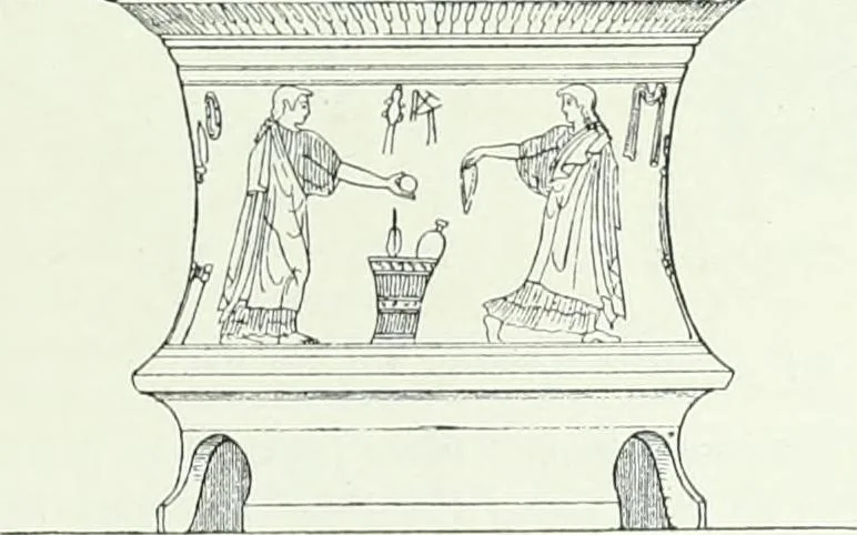 An illustration from Denkmäler des klassischen Altertums, zur Erläuterung des Lebens der Griechen und Römer in Religion, Kunst und Sitte, 1887, leaf 724