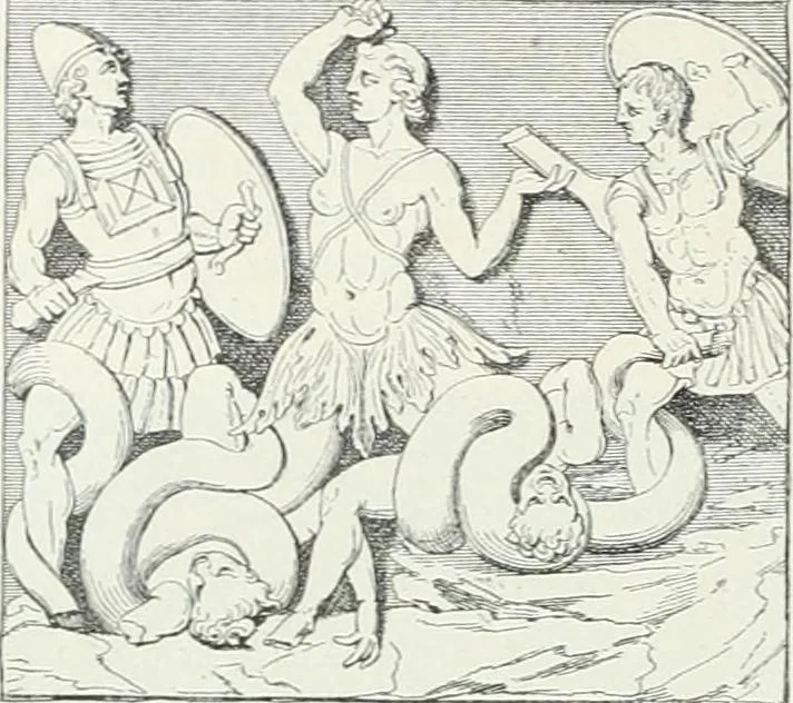An illustration from Denkmäler des klassischen Altertums, zur Erläuterung des Lebens der Griechen und Römer in Religion, Kunst und Sitte, 1887, leaf 755