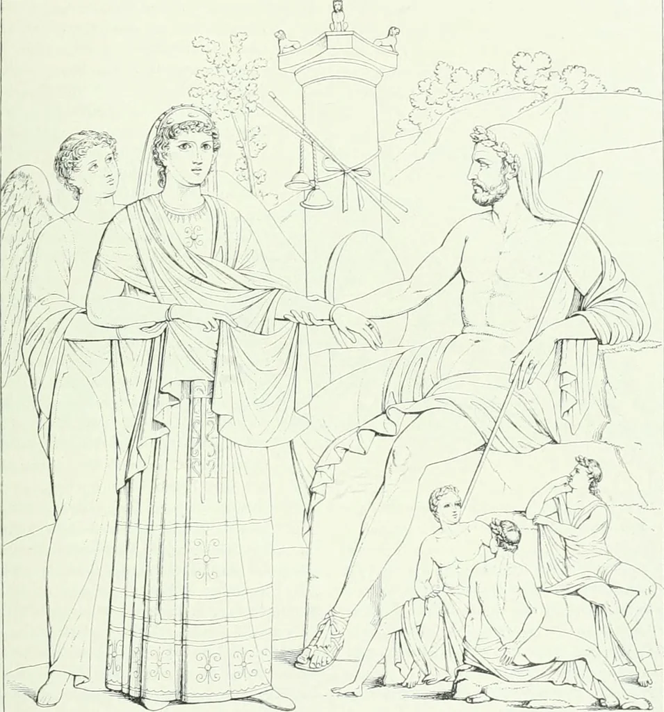 An illustration from Denkmäler des klassischen Altertums, zur Erläuterung des Lebens der Griechen und Römer in Religion, Kunst und Sitte, 1887, leaf 874