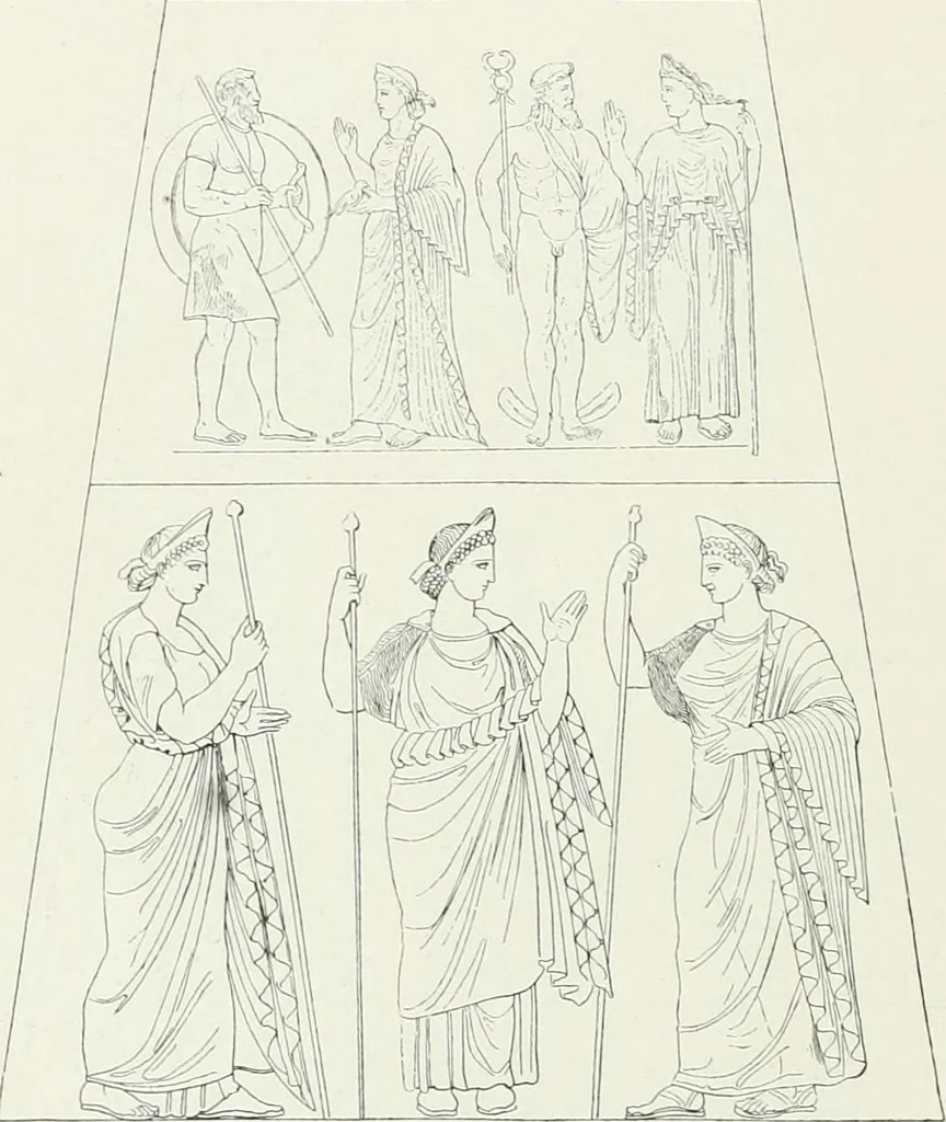An illustration from Denkmäler des klassischen Altertums, zur Erläuterung des Lebens der Griechen und Römer in Religion, Kunst und Sitte, 1887, leaf 879