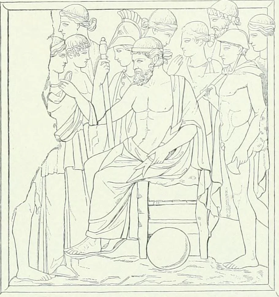 An illustration from Denkmäler des klassischen Altertums, zur Erläuterung des Lebens der Griechen und Römer in Religion, Kunst und Sitte, 1887, leaf 880