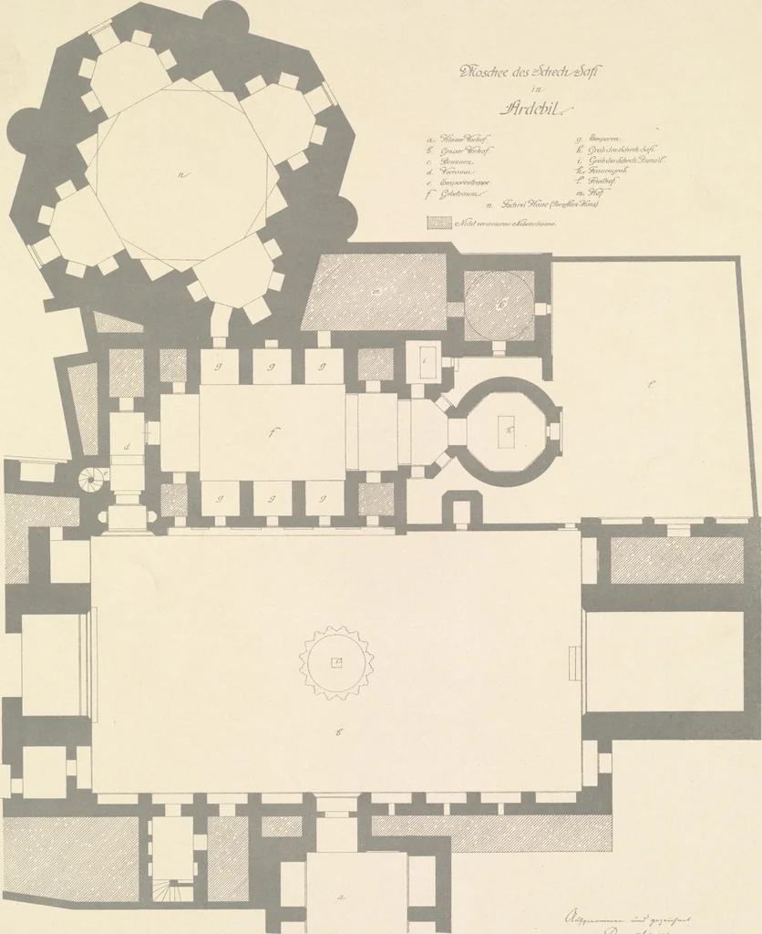 An illustration from Denkmäler persischer Baukunst : geschichtliche Untersuchung und Aufnahme muhammedanischer Backsteinbauten in Vorderasien und Persien, 1901, leaf 22
