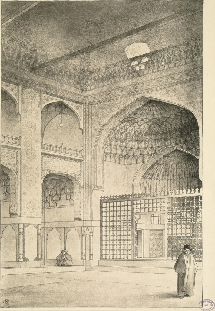 An illustration from Denkmäler persischer Baukunst : geschichtliche Untersuchung und Aufnahme muhammedanischer Backsteinbauten in Vorderasien und Persien, 1901, leaf 28