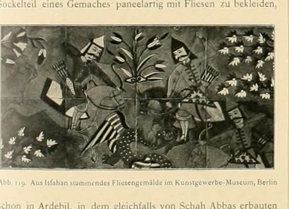 An illustration from Denkmäler persischer Baukunst : geschichtliche Untersuchung und Aufnahme muhammedanischer Backsteinbauten in Vorderasien und Persien, 1901, leaf 104