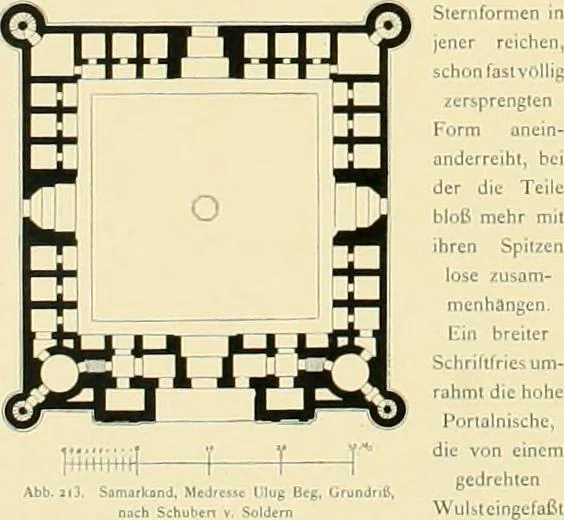 An illustration from Denkmäler persischer Baukunst : geschichtliche Untersuchung und Aufnahme muhammedanischer Backsteinbauten in Vorderasien und Persien, 1901, leaf 166