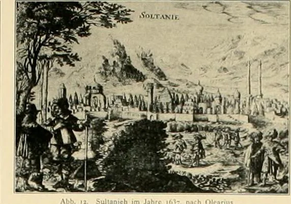 An illustration from Denkmäler persischer Baukunst : geschichtliche Untersuchung und Aufnahme muhammedanischer Backsteinbauten in Vorderasien und Persien, 1901, leaf 30
