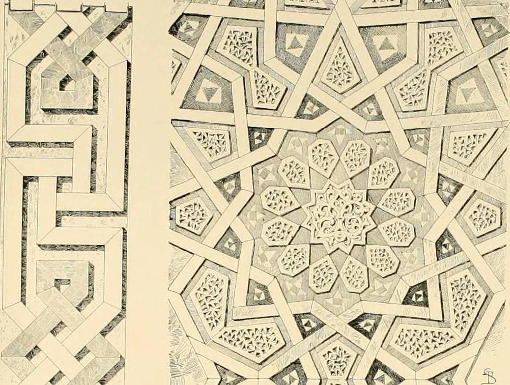 An illustration from Denkmäler persischer Baukunst : geschichtliche Untersuchung und Aufnahme muhammedanischer Backsteinbauten in Vorderasien und Persien, 1901, leaf 34