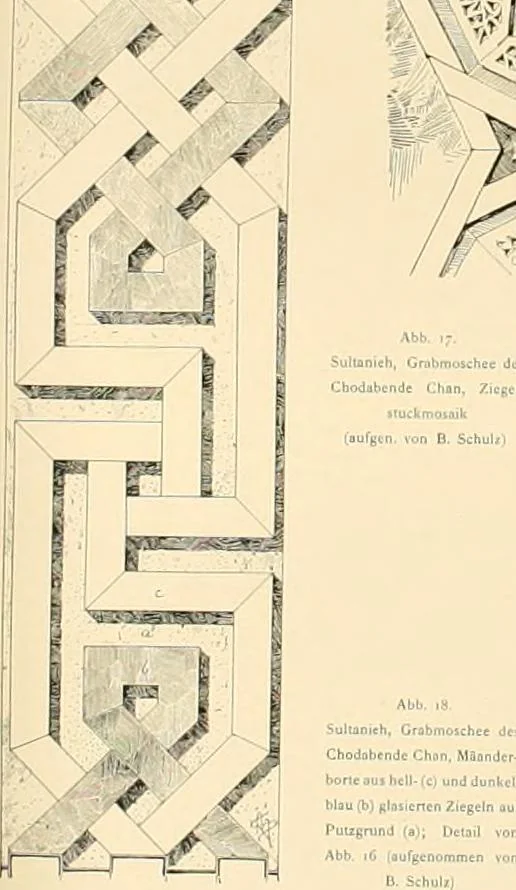 An illustration from Denkmäler persischer Baukunst : geschichtliche Untersuchung und Aufnahme muhammedanischer Backsteinbauten in Vorderasien und Persien, 1901, leaf 34