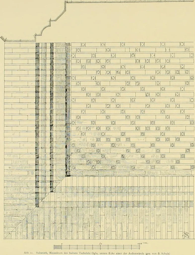 An illustration from Denkmäler persischer Baukunst : geschichtliche Untersuchung und Aufnahme muhammedanischer Backsteinbauten in Vorderasien und Persien, 1901, leaf 35