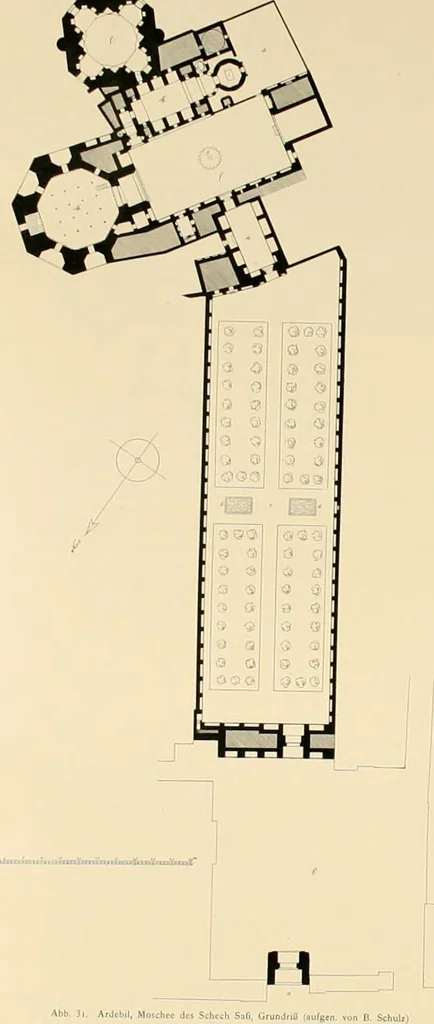 An illustration from Denkmäler persischer Baukunst : geschichtliche Untersuchung und Aufnahme muhammedanischer Backsteinbauten in Vorderasien und Persien, 1901, leaf 48