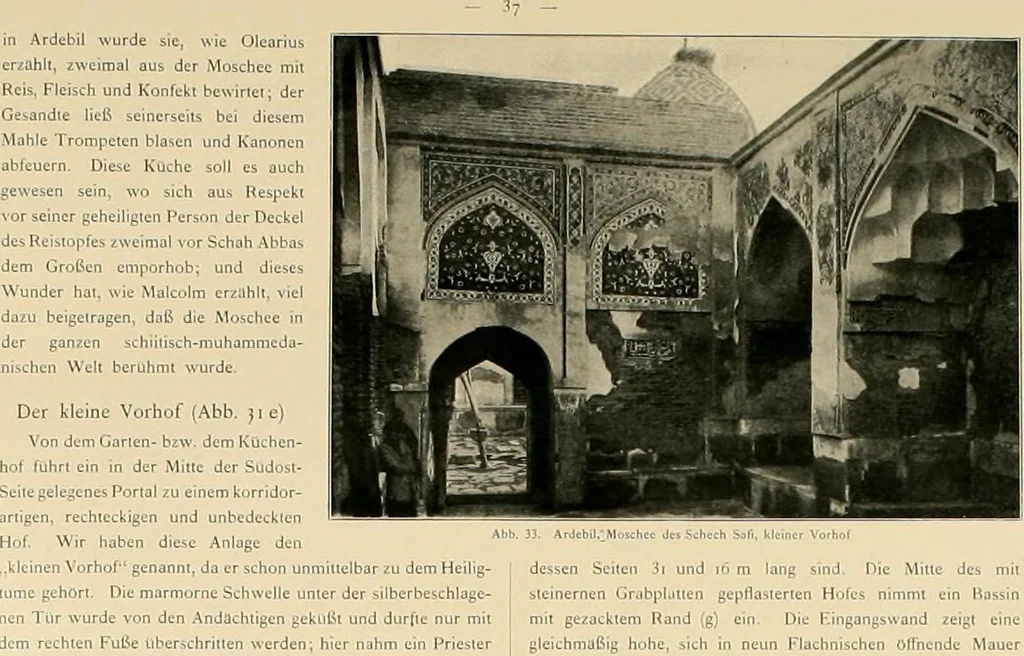 An illustration from Denkmäler persischer Baukunst : geschichtliche Untersuchung und Aufnahme muhammedanischer Backsteinbauten in Vorderasien und Persien, 1901, leaf 50