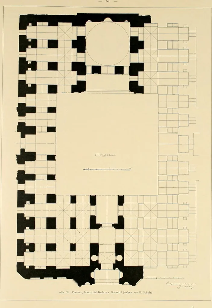 An illustration from Denkmäler persischer Baukunst : geschichtliche Untersuchung und Aufnahme muhammedanischer Backsteinbauten in Vorderasien und Persien, 1901, leaf 74