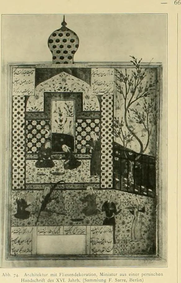 An illustration from Denkmäler persischer Baukunst : geschichtliche Untersuchung und Aufnahme muhammedanischer Backsteinbauten in Vorderasien und Persien, 1901, leaf 79