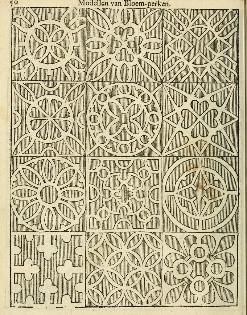An illustration from Den nederlandtsen hovenier : zijnde het I. deel van het Vermakelijck land-leven, beschrijbende alderhande princelijke en heerlijcke lusthoven en hofsteden; en hoeman de selve, met veelderley uytnemende boomen, bloemen en kruyden, kan beplanted, bezaeyen, en vercieren ..., 1699, leaf 84