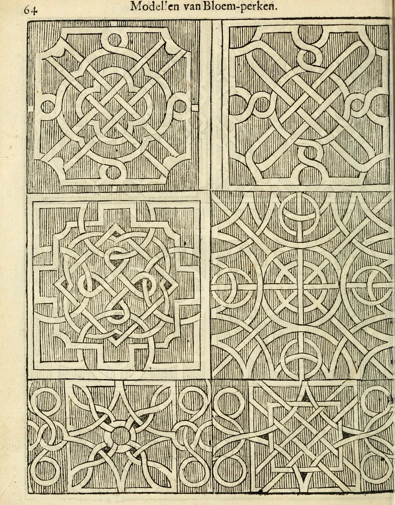 An illustration from Den nederlandtsen hovenier : zijnde het I. deel van het Vermakelijck land-leven, beschrijbende alderhande princelijke en heerlijcke lusthoven en hofsteden; en hoeman de selve, met veelderley uytnemende boomen, bloemen en kruyden, kan beplanted, bezaeyen, en vercieren ..., 1699, leaf 98