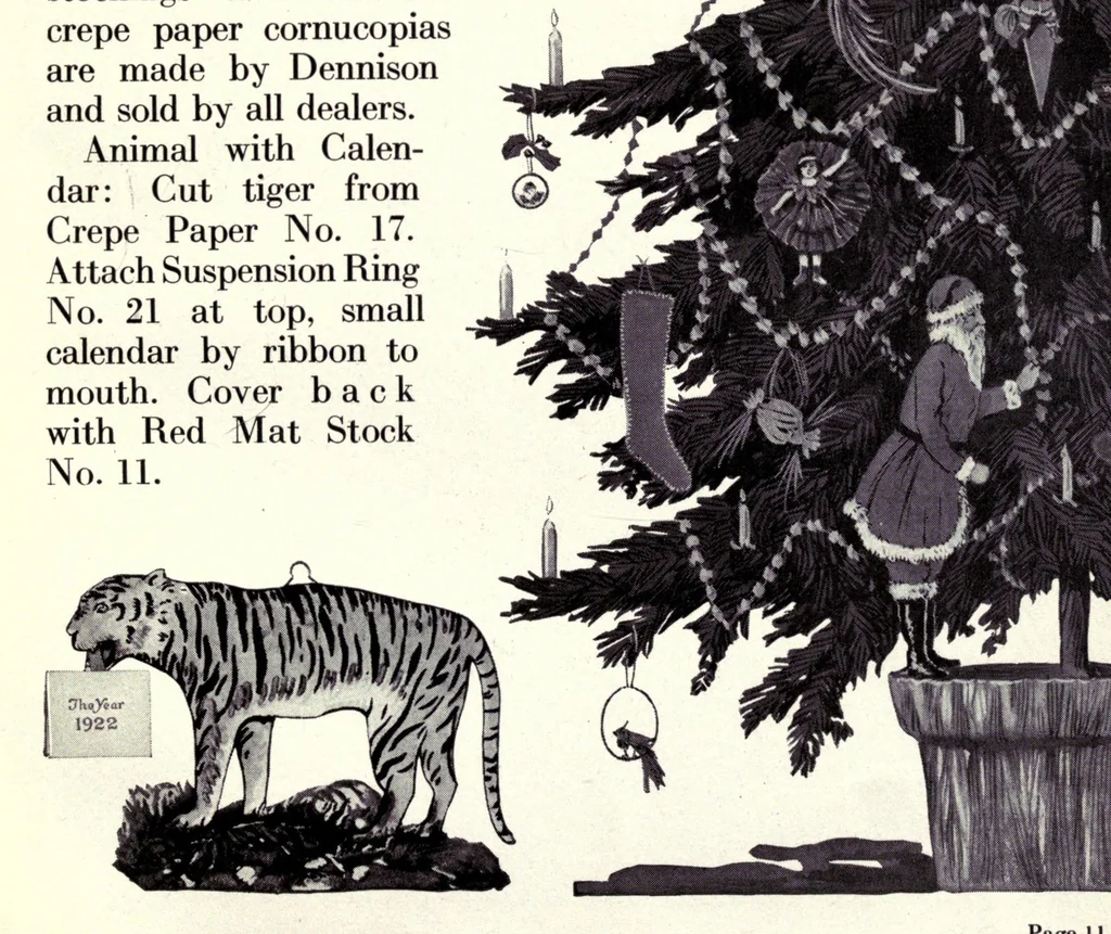 An illustration from Dennison's Christmas book : suggestions for Christmas, New Years and Twelfth night parties, 1922, leaf 15
