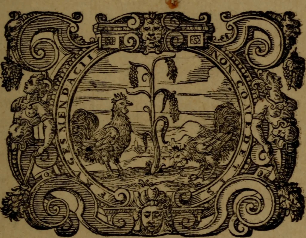 An illustration from De nobilitate medici contra illius obtrectatores dialogus tripartitus : in quo rationibus, exemplis, sapientumque auctoritatibus, Sacrae Scripturae, ac utriusque juris comprobatur medicum jurisprudente esse nobiliorem ; postea de omnibus scientijs, artibus hactenus cognitis, etiam magicis compendiosus habetur tractatus ..., 1605, leaf 274