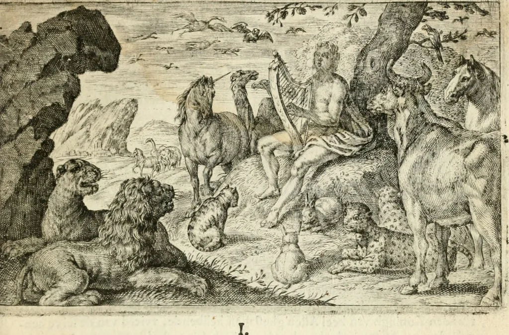 An illustration from Den onderganck des roomschen arents door den noordschen leeuw : af-ghebeeldt in verscheyden konstige figuren, met sin-rijcke verklaringhen der selver, beydes in en buyten rijm ... met een verhael van den doodt des koninghs, 1642, leaf 26