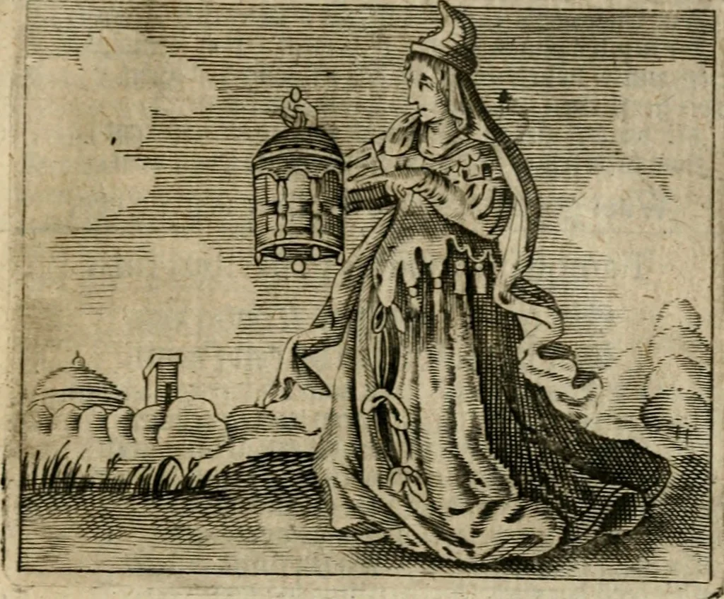 An illustration from Spiegel van den ouden ende nieuwen-tijt : bestaende uyt spreeck-woorden, ontleent van de voorige ende jegenwoordige eeuwe, verlustigt door menichte van sinne-beelden, met gedichten en prenten daer op passende, 1648, leaf 134