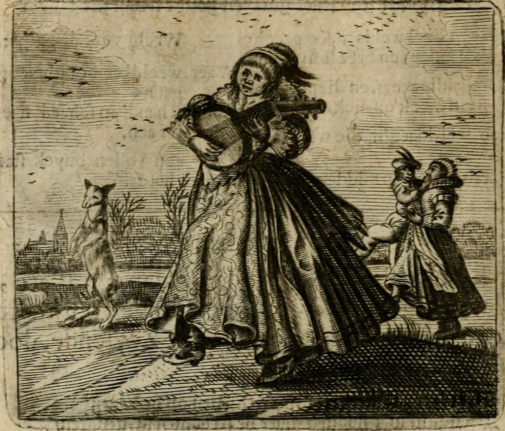 An illustration from Spiegel van den ouden ende nieuwen-tijt : bestaende uyt spreeck-woorden, ontleent van de voorige ende jegenwoordige eeuwe, verlustigt door menichte van sinne-beelden, met gedichten en prenten daer op passende, 1648, leaf 175
