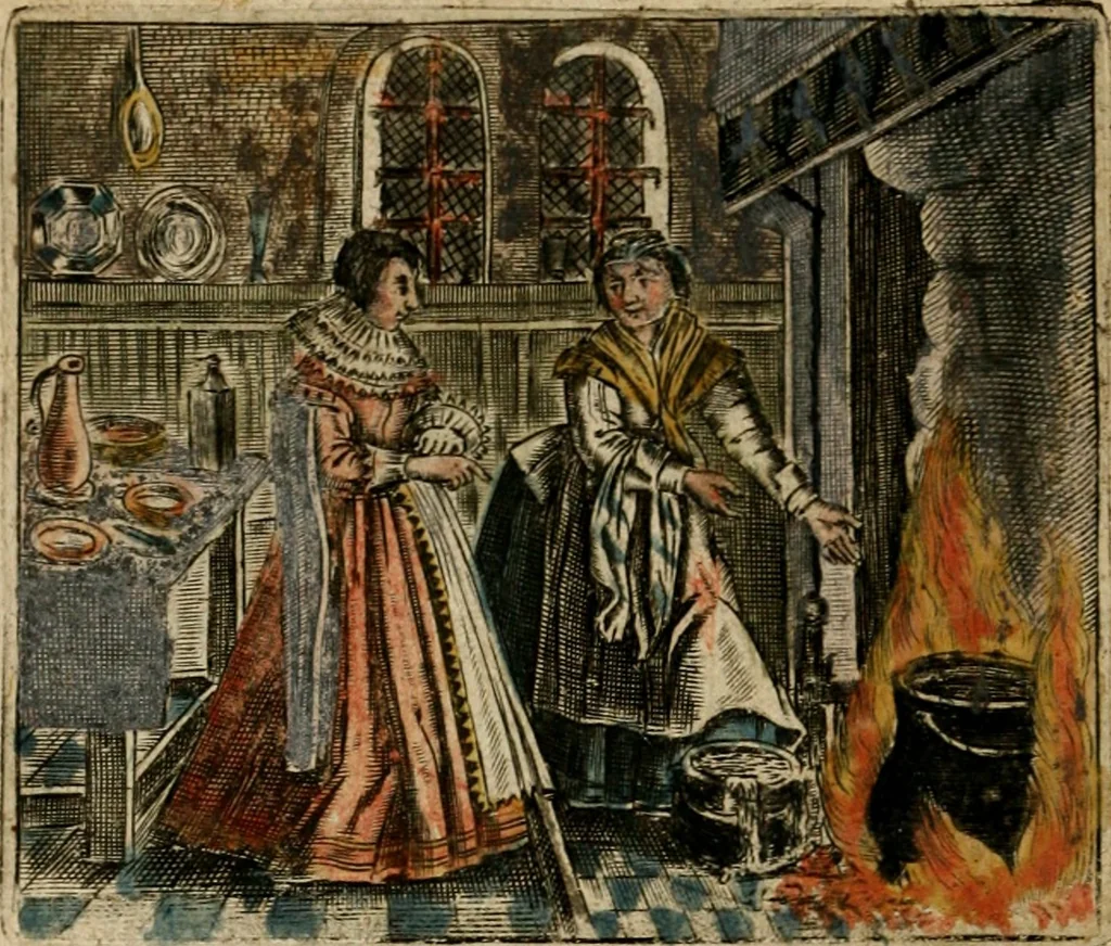 An illustration from Spiegel van den ouden ende nieuwen-tijt : bestaende uyt spreeck-woorden, ontleent van de voorige ende jegenwoordige eeuwe, verlustigt door menichte van sinne-beelden, met gedichten en prenten daer op passende, 1648, leaf 269