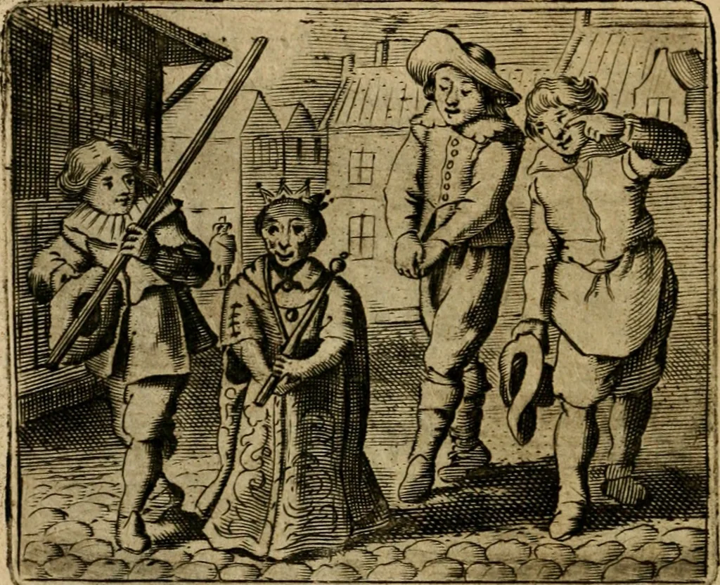 An illustration from Spiegel van den ouden ende nieuwen-tijt : bestaende uyt spreeck-woorden, ontleent van de voorige ende jegenwoordige eeuwe, verlustigt door menichte van sinne-beelden, met gedichten en prenten daer op passende, 1648, leaf 91