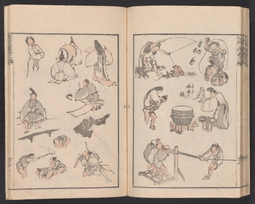 An illustration from Denshin kaishu Hokusai manga, 1780, leaf 26