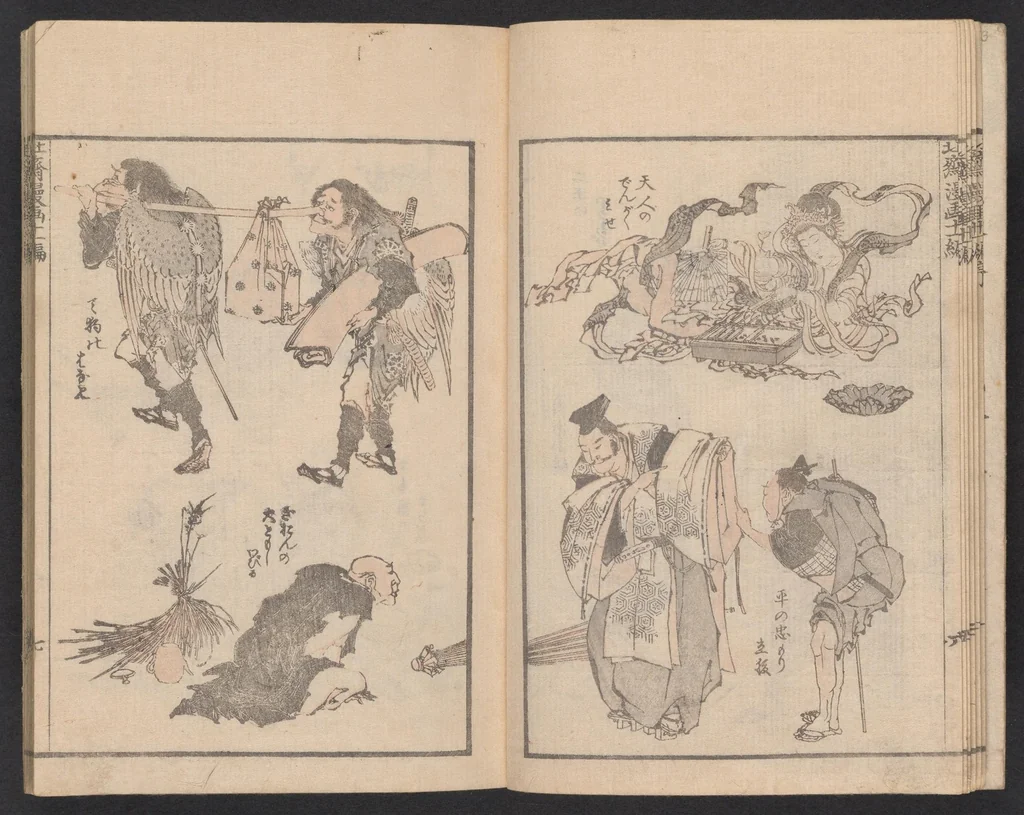 An illustration from Denshin kaishu Hokusai manga, 1780, leaf 8