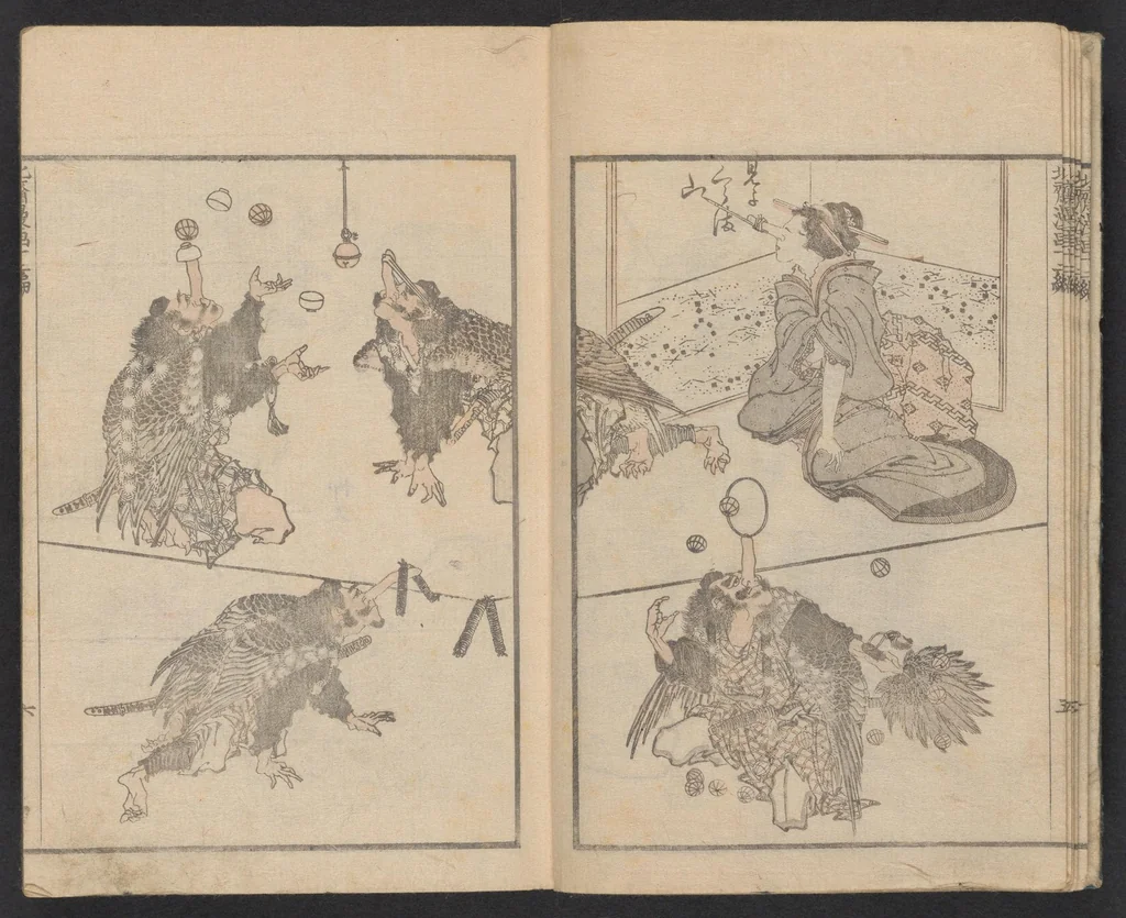 An illustration from Denshin kaishu Hokusai manga, 1780, leaf 7