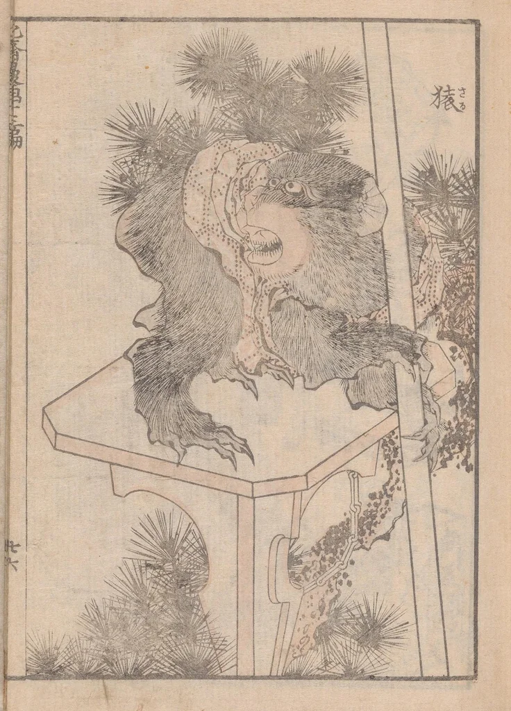 An illustration from Denshin kaishu Hokusai manga, 1828, leaf 27