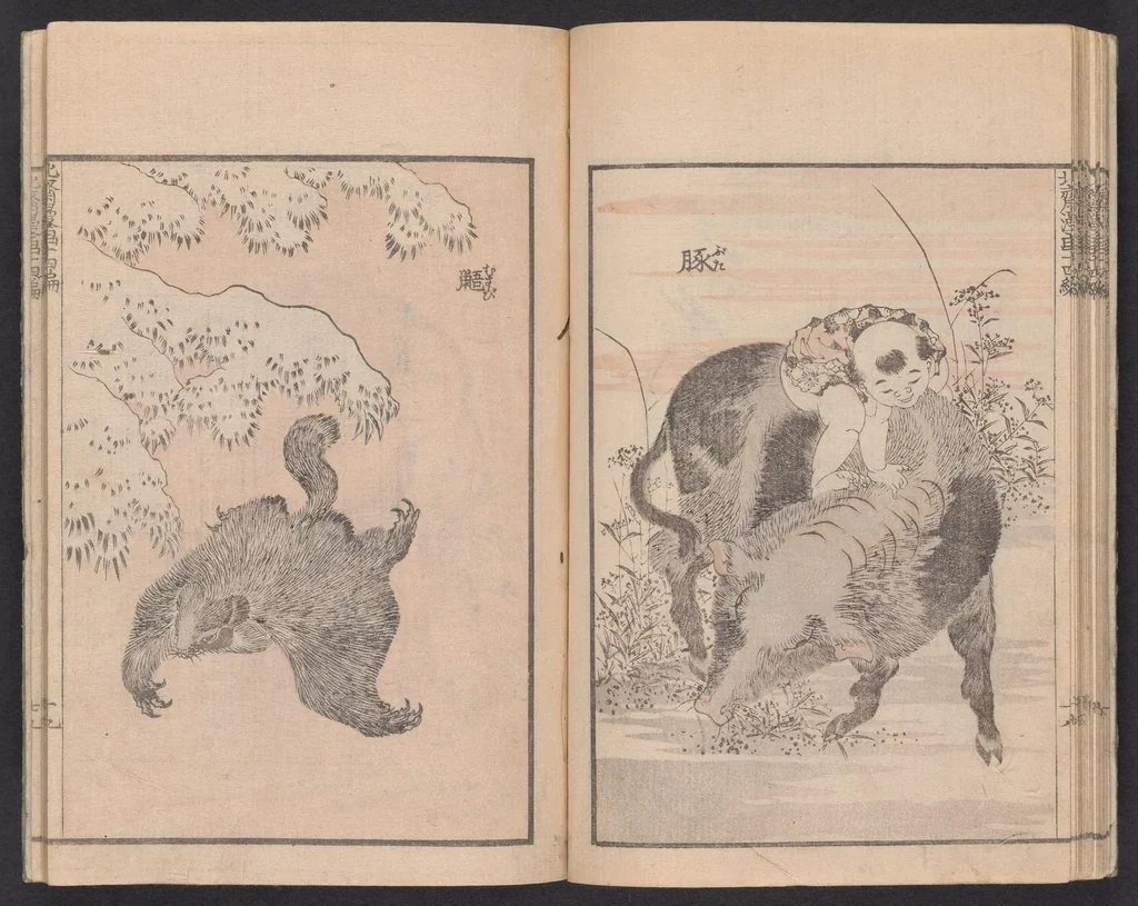 An illustration from Denshin kaishu Hokusai manga, 1828, leaf 20