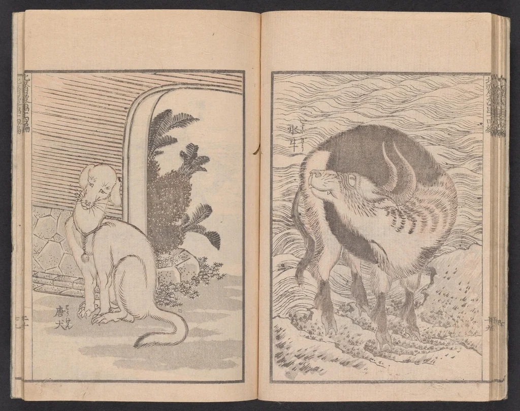 An illustration from Denshin kaishu Hokusai manga, 1828, leaf 21