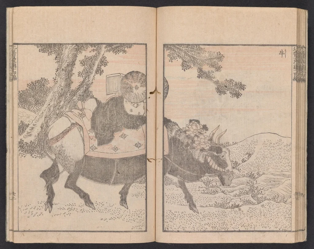 An illustration from Denshin kaishu Hokusai manga, 1828, leaf 23
