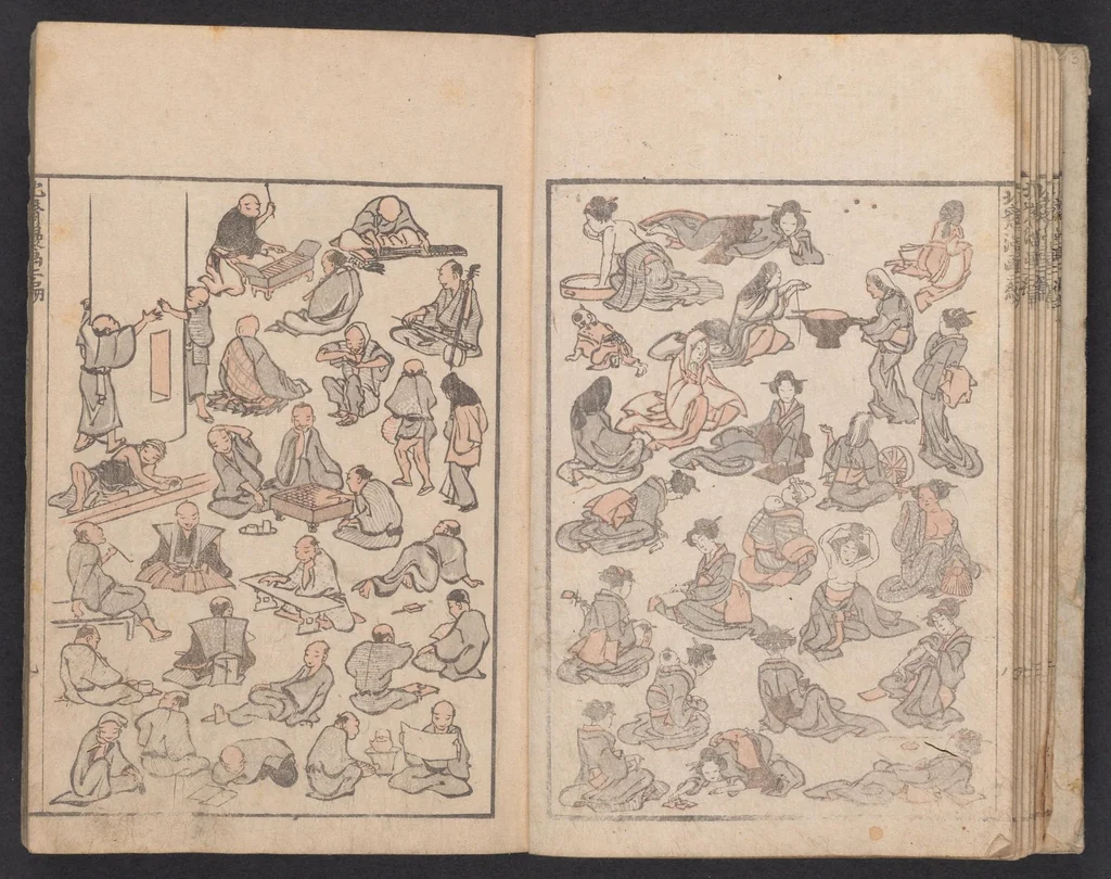 An illustration from Denshin kaishu Hokusai manga, 1780, leaf 11