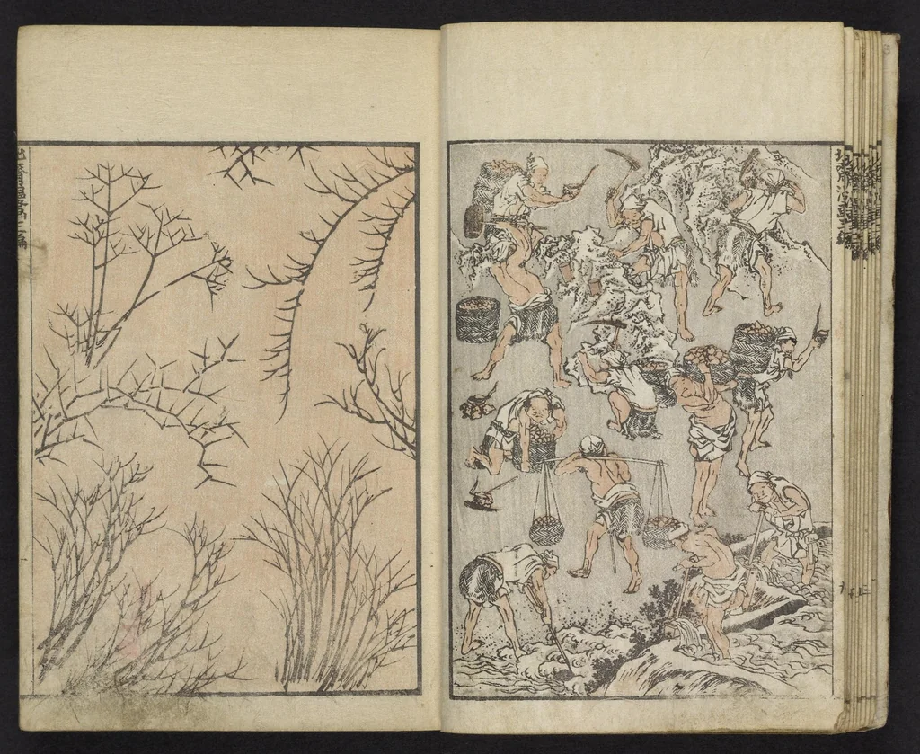 An illustration from Denshin kaishu Hokusai manga, 1828, leaf 11
