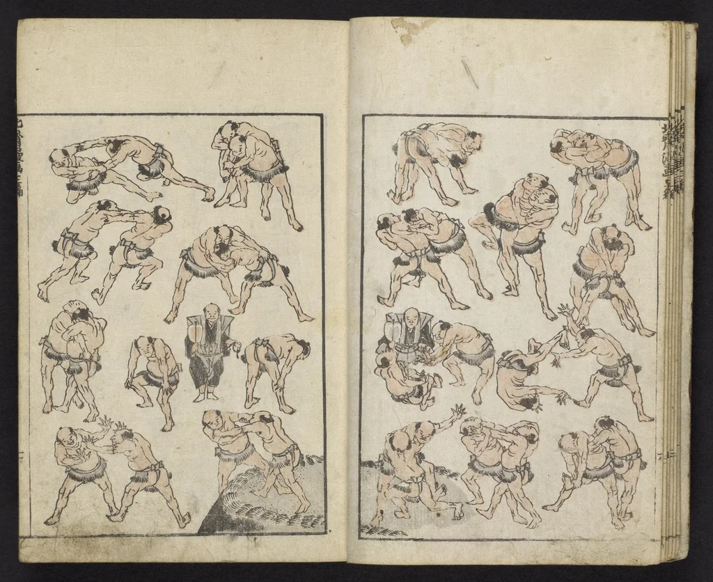 An illustration from Denshin kaishu Hokusai manga, 1828, leaf 8