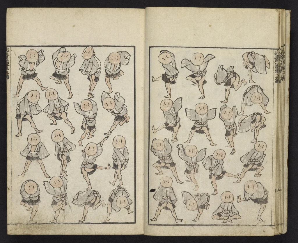 An illustration from Denshin kaishu Hokusai manga, 1828, leaf 9