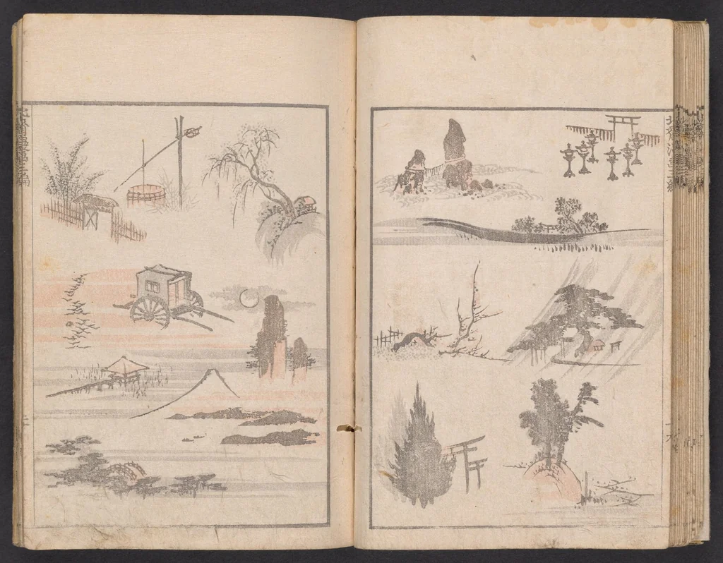 An illustration from Denshin kaishu Hokusai manga, 1780, leaf 21