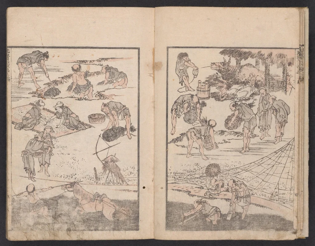 An illustration from Denshin kaishu Hokusai manga, 1780, leaf 6