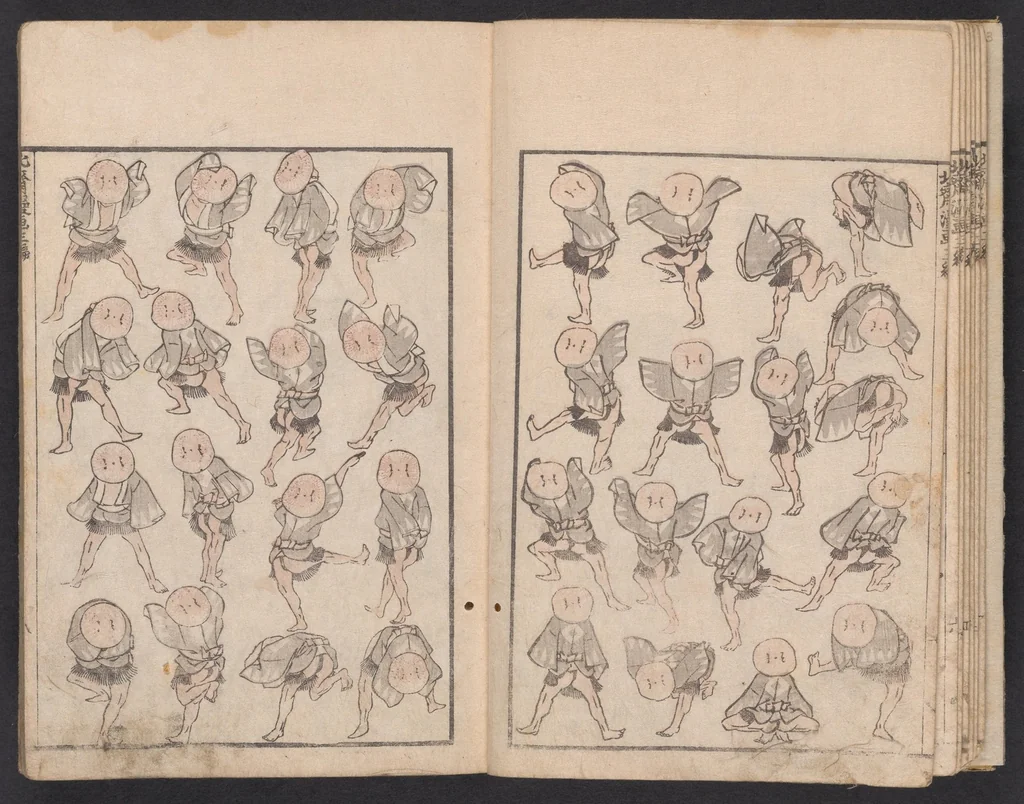 An illustration from Denshin kaishu Hokusai manga, 1780, leaf 9