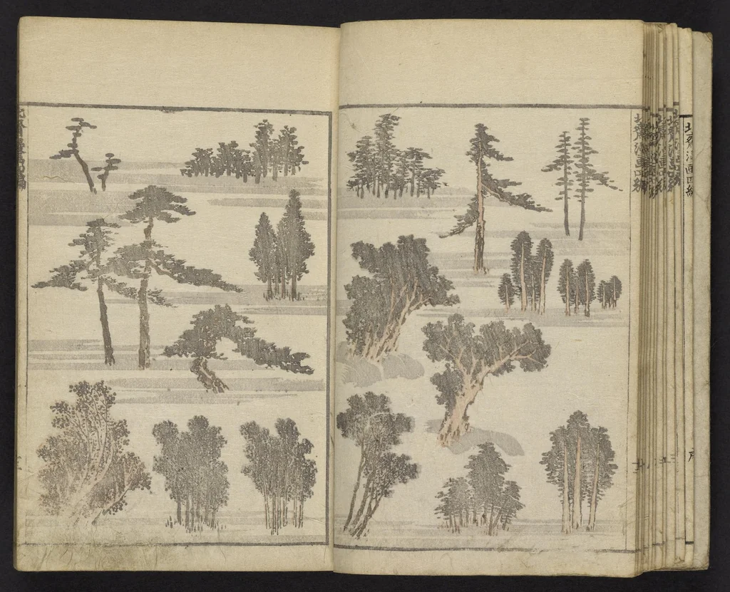 An illustration from Denshin kaishu Hokusai manga, 1828, leaf 14