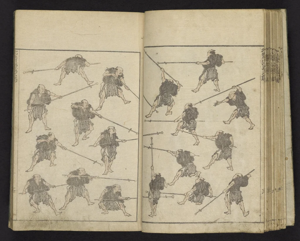 An illustration from Denshin kaishu Hokusai manga, 1828, leaf 18