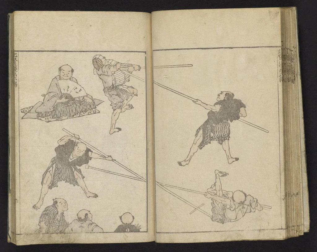 An illustration from Denshin kaishu Hokusai manga, 1828, leaf 21