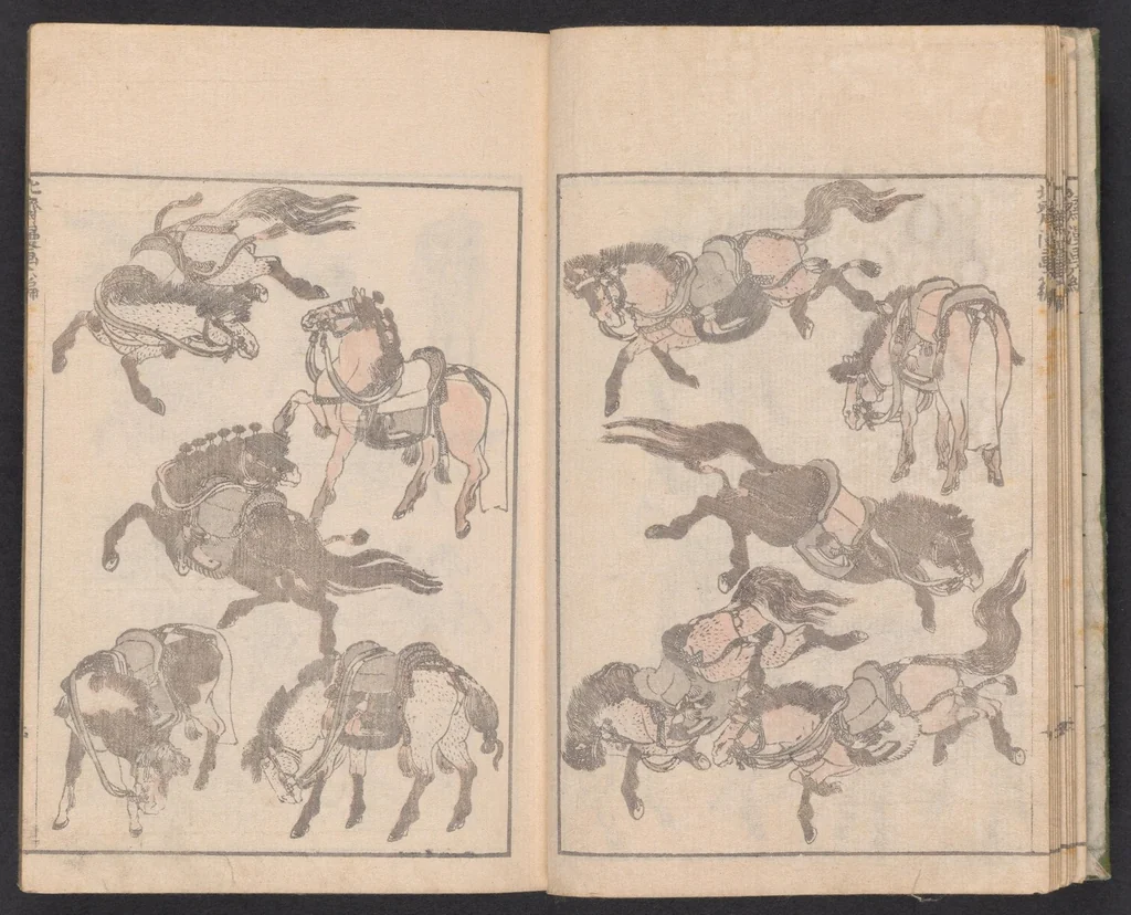 An illustration from Denshin kaishu Hokusai manga, 1780, leaf 12