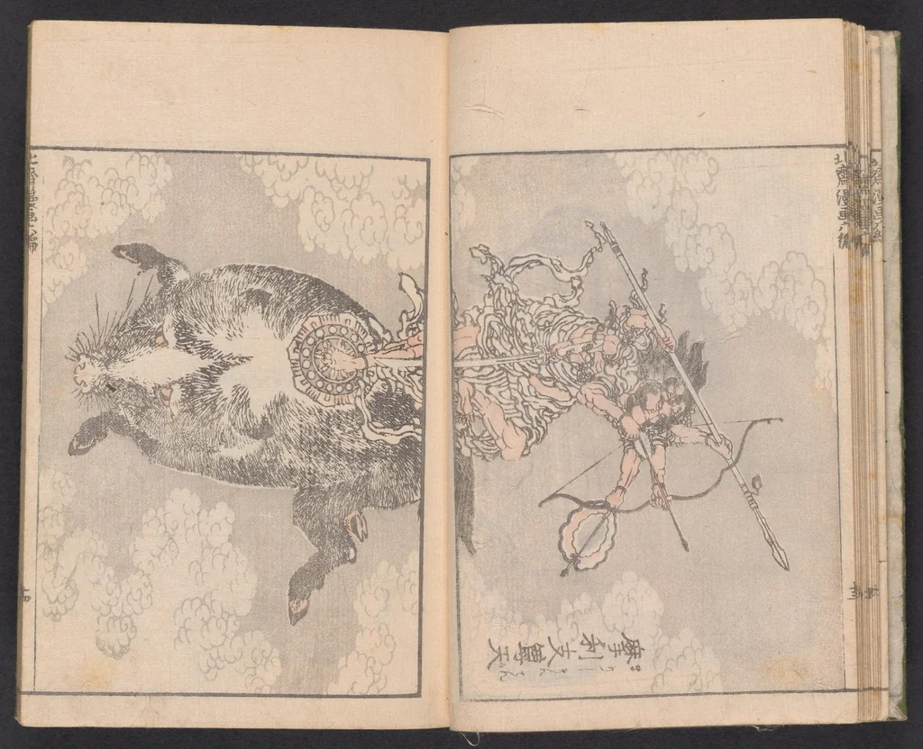 An illustration from Denshin kaishu Hokusai manga, 1780, leaf 15