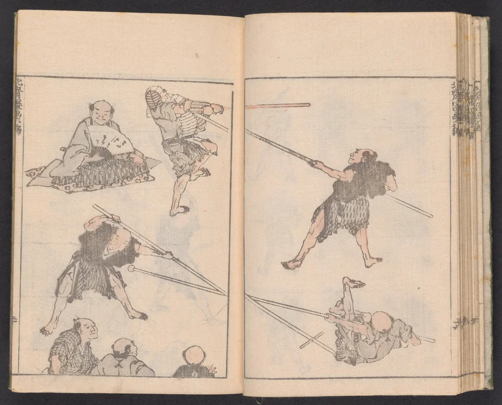 An illustration from Denshin kaishu Hokusai manga, 1780, leaf 21